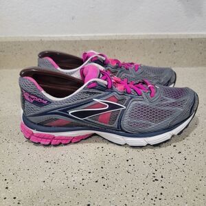 Brooks Shoes Womens Size 8.5 Ravenna 5 Gray Pink Running Lace Up 1201491B672